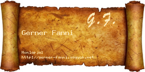 Gerner Fanni névjegykártya